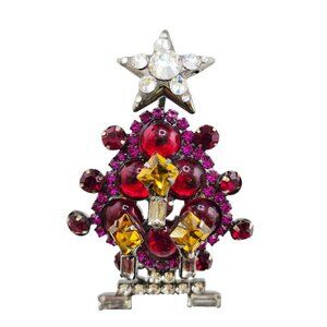 Vintage VRBA Mini Christmas Tree Brooch (A8637)